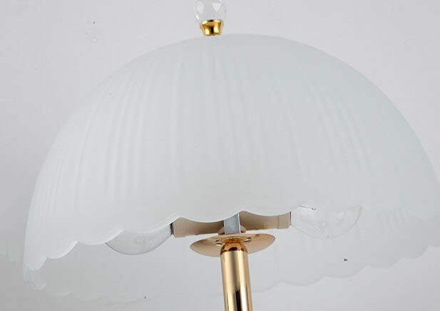 Premium Textured Glass Dome Shade 2-Light Table Lamp