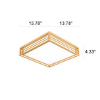 Wood Square LED Tatami Ceiling Light