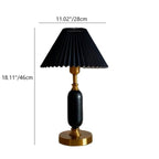 Vintage Pleated Shade Column Table Lamp - 1 Light