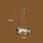 Elegant 6-Light Crystal Chandelier with Modern Glass Shade