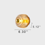 Copper & Glass Sun Flush Mount Light