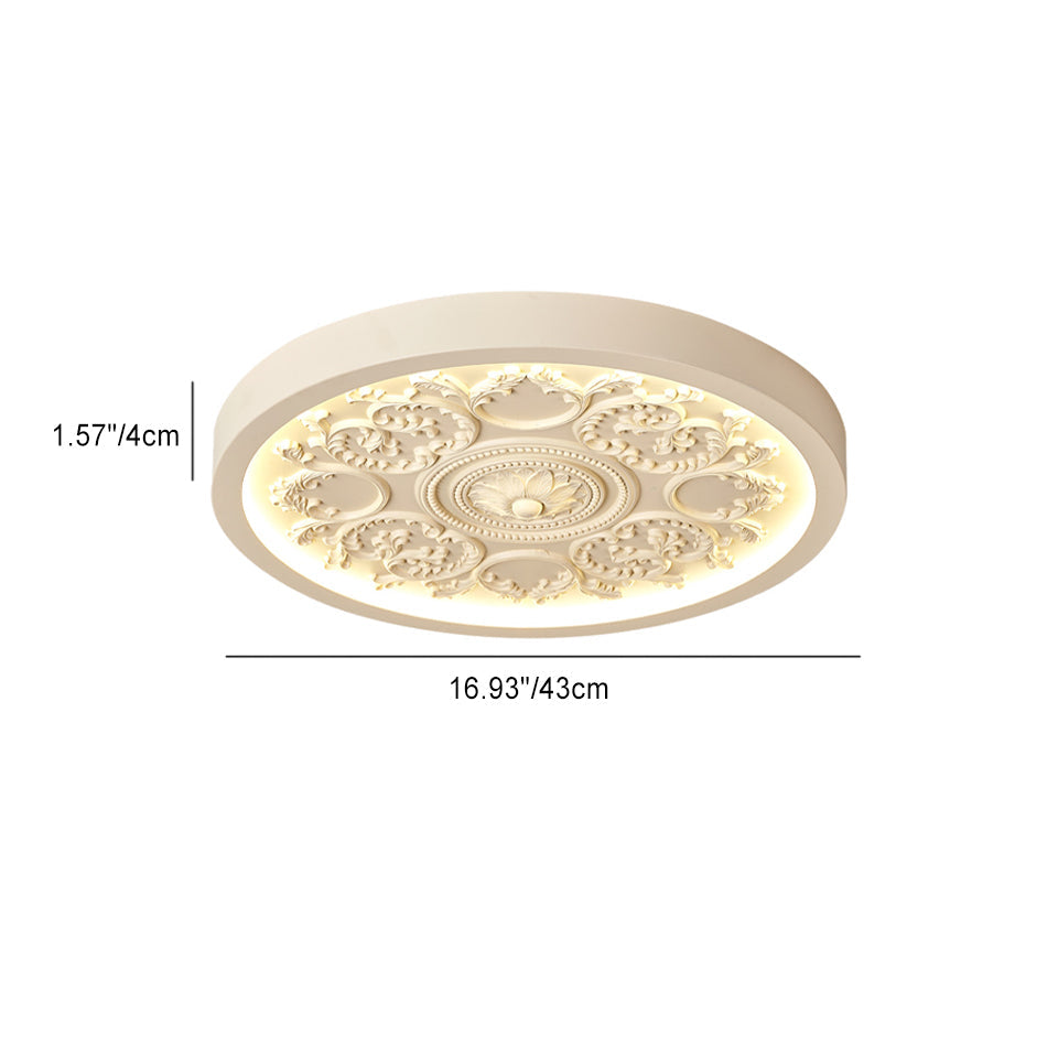 Contemporary Carved Iron and Acrylic LED Flush Mount