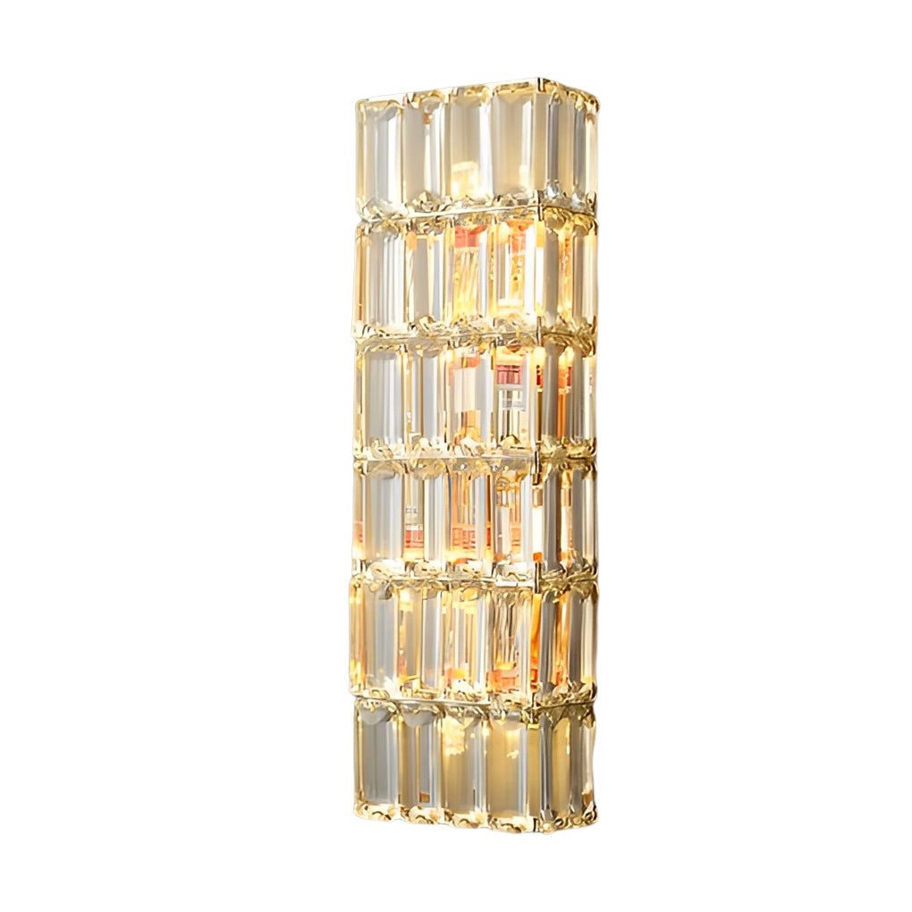 Luxury Crystal Three-Step Dimming Round Rectangular Wall Lamp