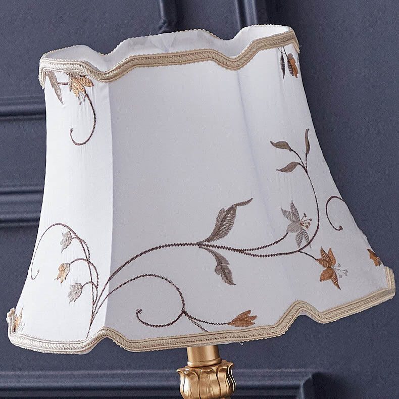 Classic Round Fabric and Resin Table Lamp - 1 Light