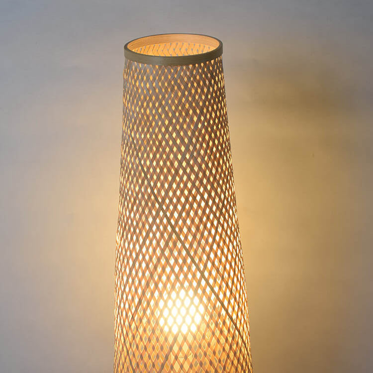 Premium Bamboo Weaving LED Floor Lamp - 1-Light Design