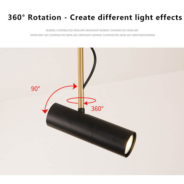 Premium Gold LED Spotlight Pendant Light - Modern Minimalist Design