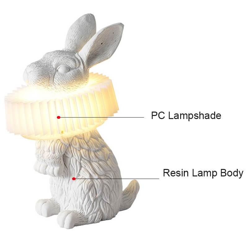 Contemporary Resin Rabbit LED Table Lamp