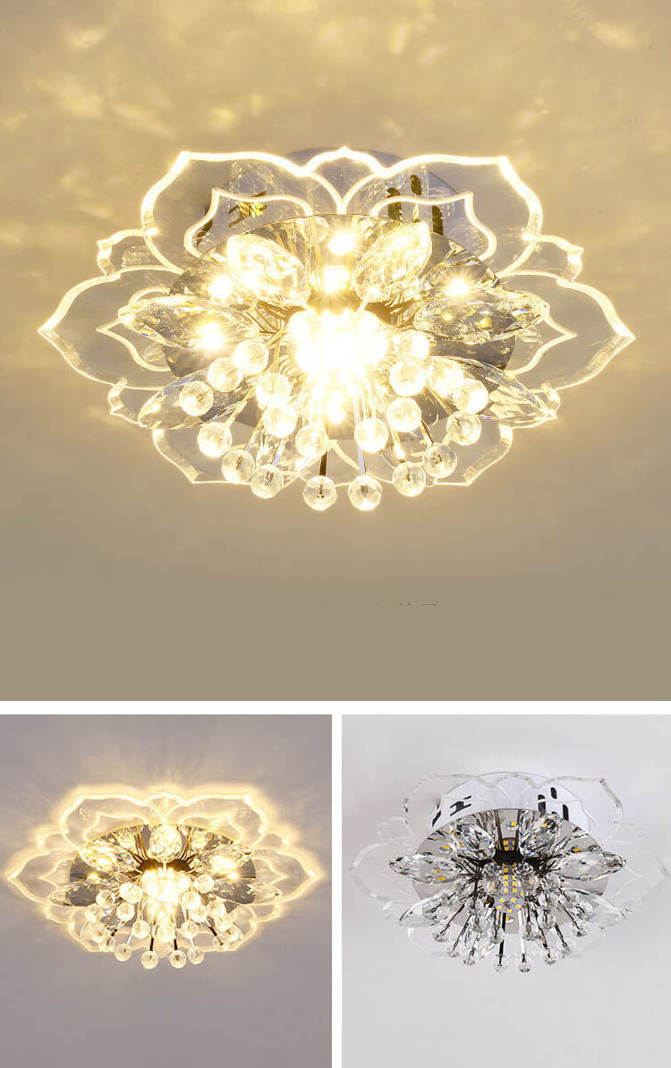 Elegant Crystal Flower LED Flush Mount Ceiling Light