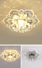 Elegant Crystal Flower LED Flush Mount Ceiling Light