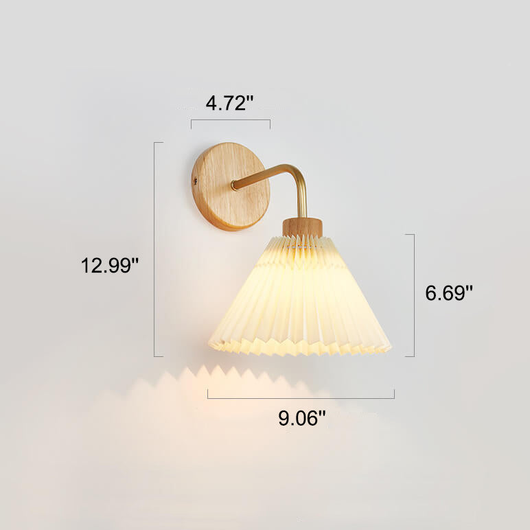 Minimalist Pleated Umbrella Shade Sconce