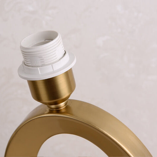 Elegant Fabric Table Lamp with 1-Light Ring Base