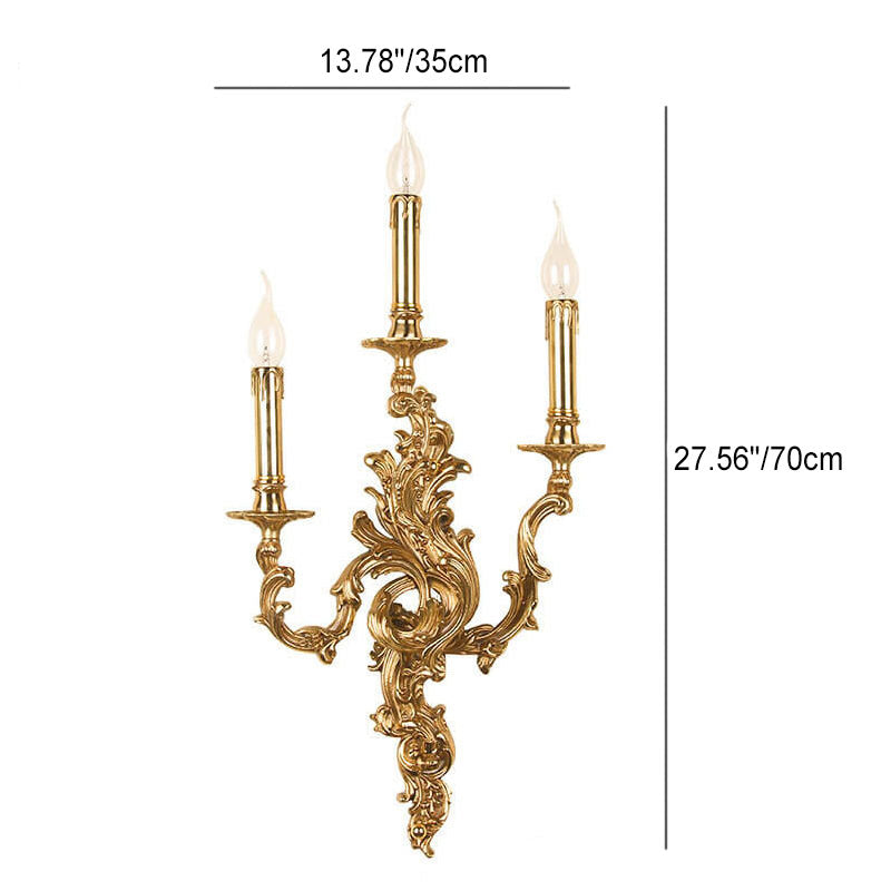 Vintage French Brass Wall Sconce
