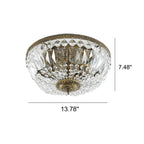 Vintage Crystal Flush Mount Ceiling Light - 4/6 Lights