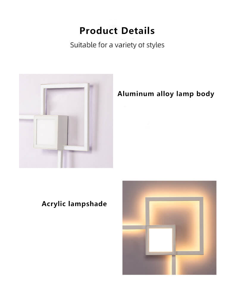 Modern Square LED Iron Wall Sconce Lamp
