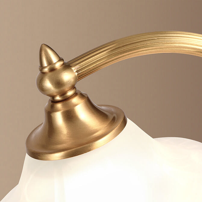 Elegant Vintage Brass Table Lamp with Glass Petal Shade - 1 Light