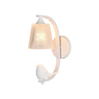 Glass Shade Resin Bird Wall Sconce