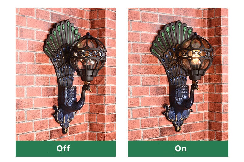 Premium Vintage European Peacock Waterproof Outdoor Wall