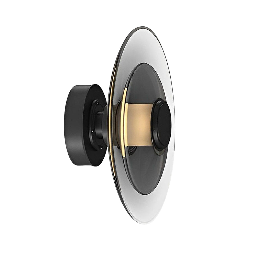 Premium Double Layer Round Glass LED Wall Light - Electroplated Metal Design