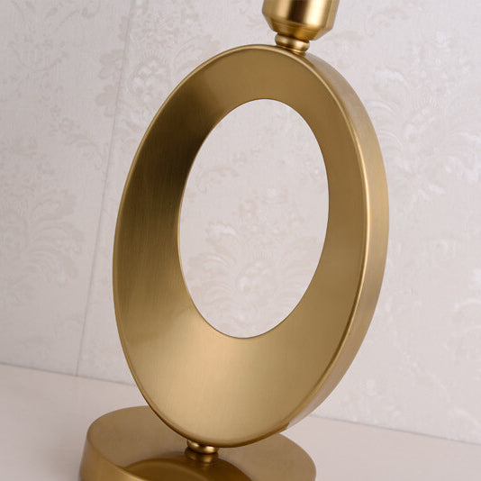 Elegant Fabric Table Lamp with 1-Light Ring Base