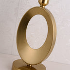 Elegant Fabric Table Lamp with 1-Light Ring Base