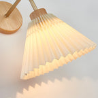 Minimalist Pleated Umbrella Shade Sconce