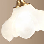 Elegant Vintage Brass Table Lamp with Glass Petal Shade - 1 Light