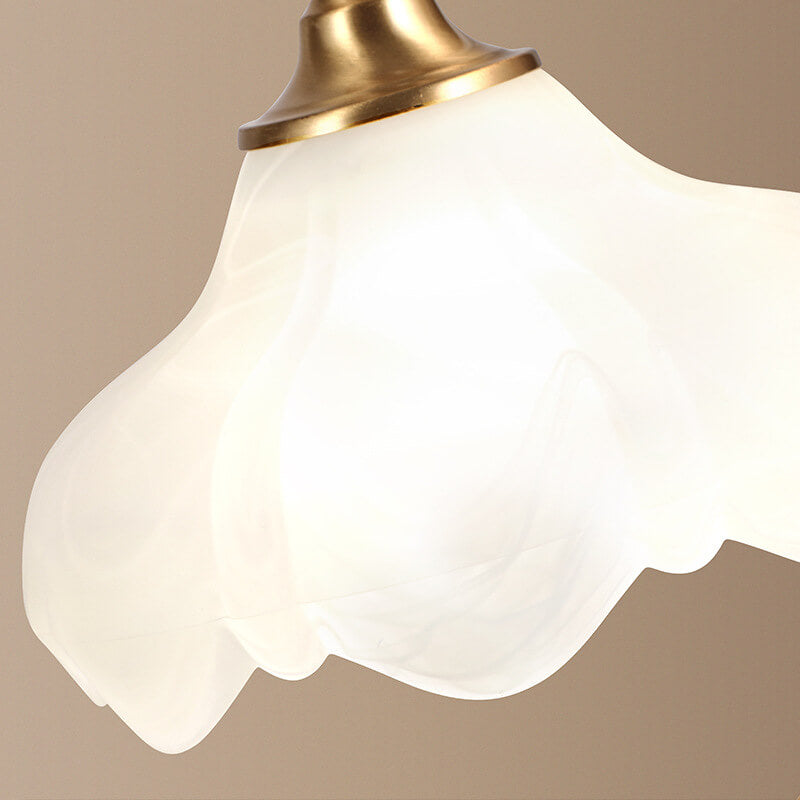 Elegant Vintage Brass Table Lamp with Glass Petal Shade - 1 Light
