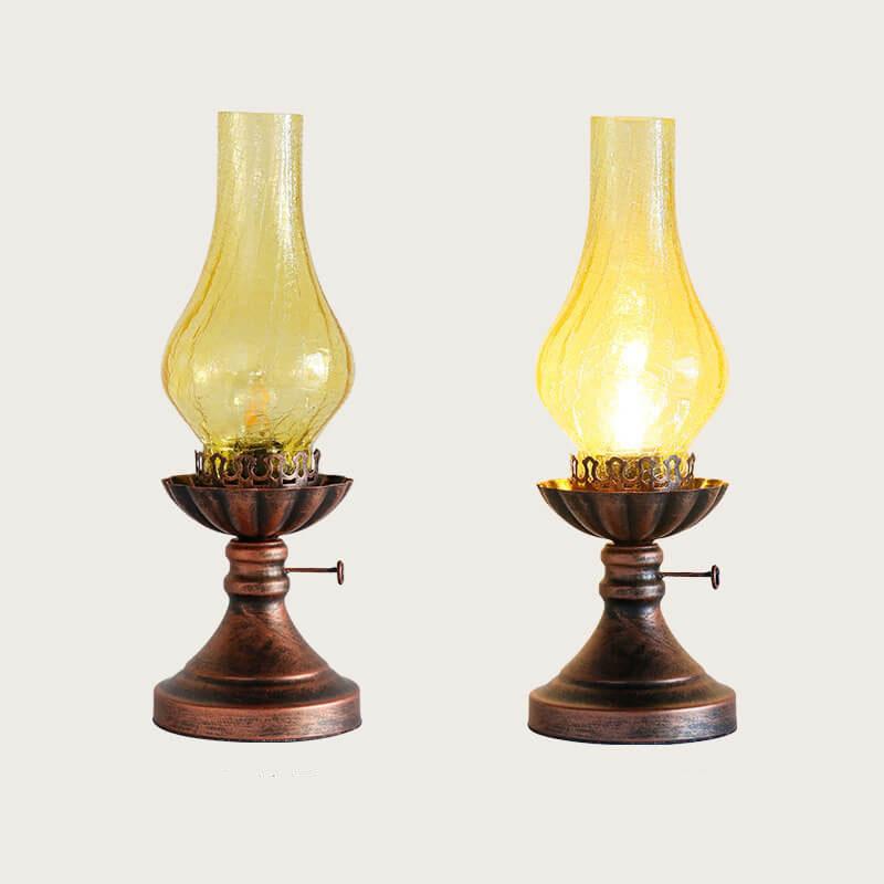 Classic Vintage Kerosene Oil Table Lamp - 1-Light Design