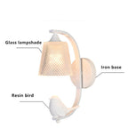 Glass Shade Resin Bird Wall Sconce