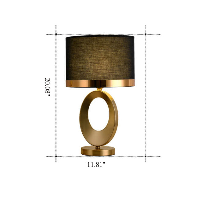 Elegant Fabric Table Lamp with 1-Light Ring Base