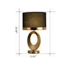 Elegant Fabric Table Lamp with 1-Light Ring Base