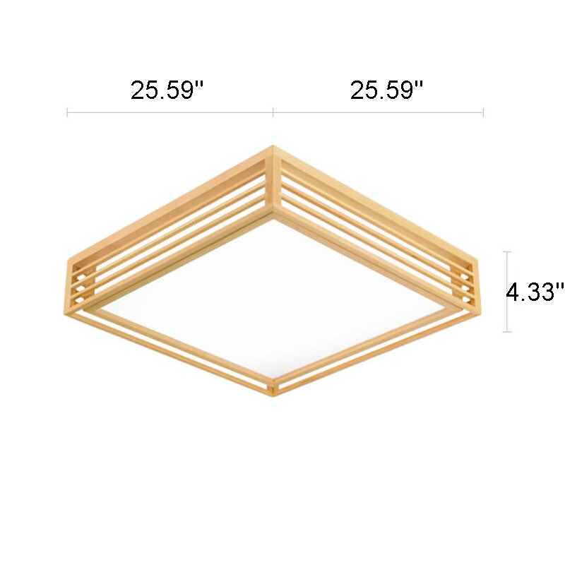 Wood Square LED Tatami Ceiling Light