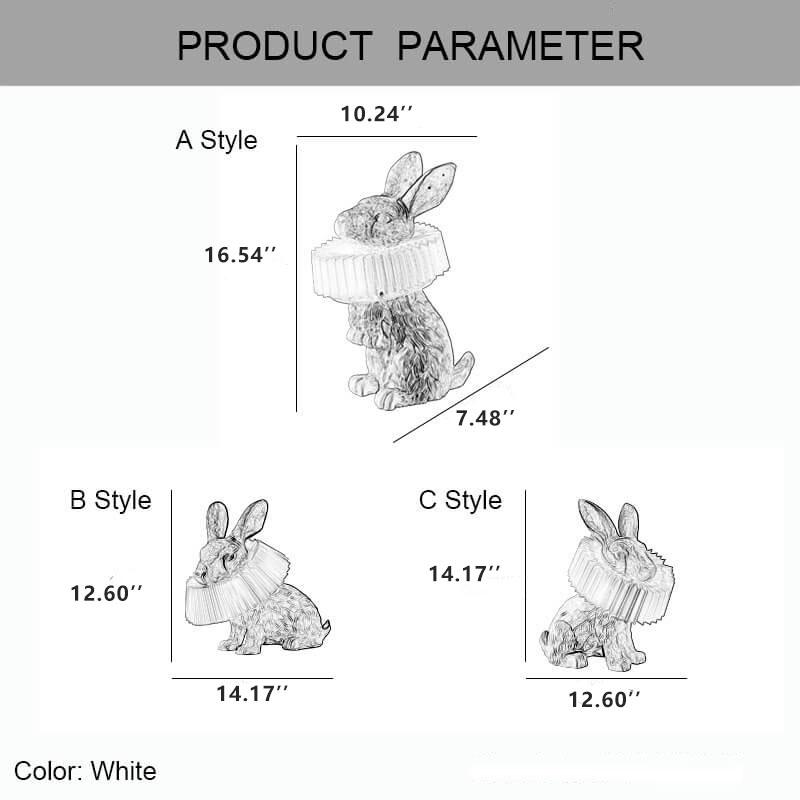 Contemporary Resin Rabbit LED Table Lamp