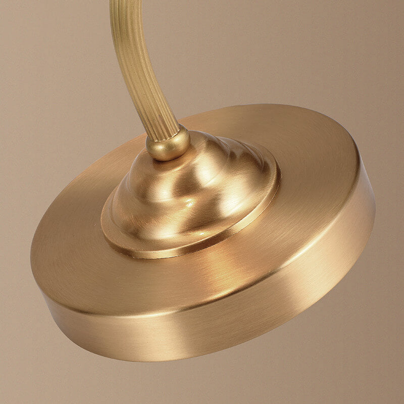 Elegant Vintage Brass Table Lamp with Glass Petal Shade - 1 Light