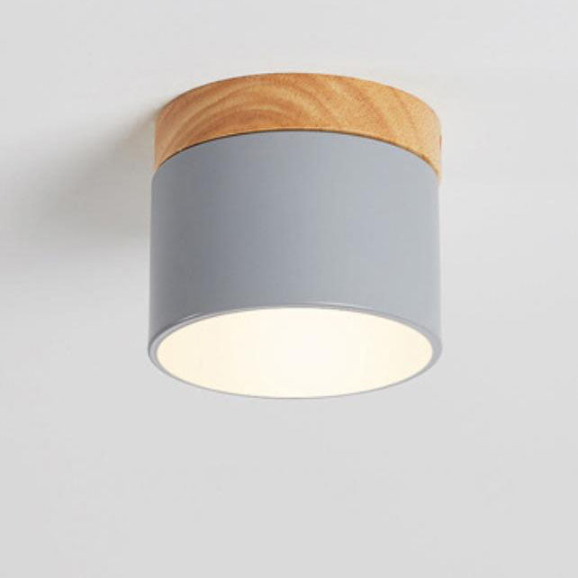 Scandinavian Solid Color Log LED Flush Mount Ceiling Light