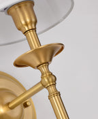 Contemporary Brass Wall Sconce, Fabric Shade