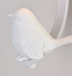 Glass Shade Resin Bird Wall Sconce