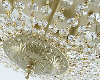 Vintage Crystal Flush Mount Ceiling Light - 4/6 Lights