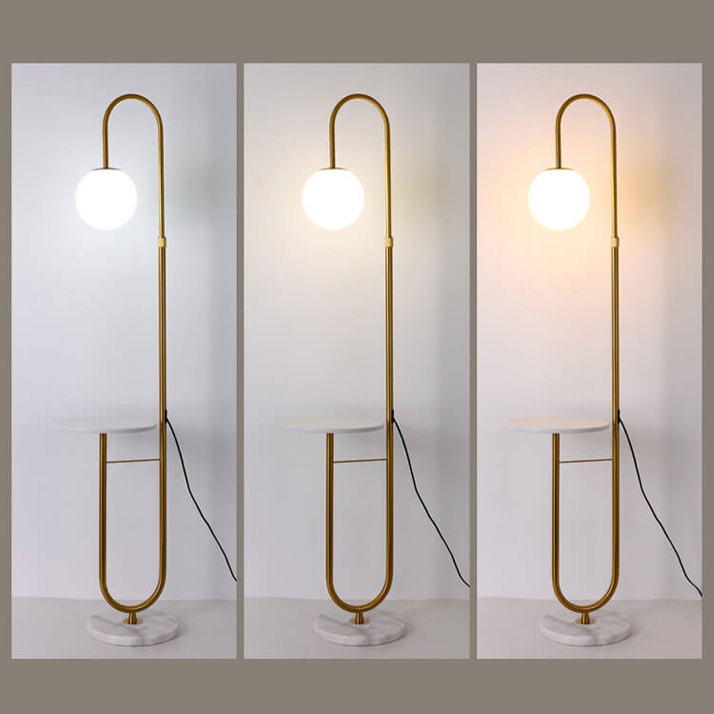 Nordic Minimalist Iron and Marble LED Floor Lamp