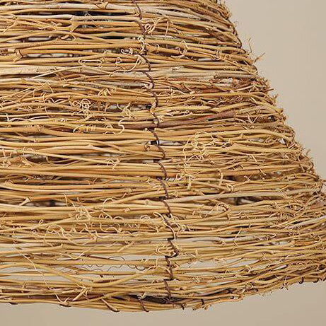 Vintage Rattan Dome Pendant Light - 1-Light Fixture