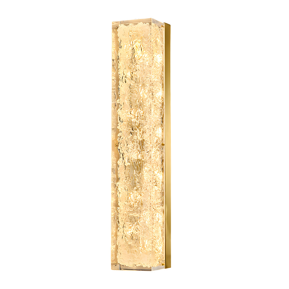 Contemporary Brass LED Wall Sconce with Ice Resin Accent