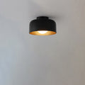 Premium Minimalist Wood Grain Iron 1-Light Semi-Flush Mount Ceiling Fixture