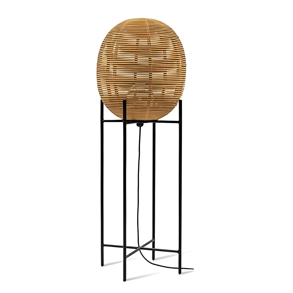 Boho Rattan and Metal Accent Floor Lamp