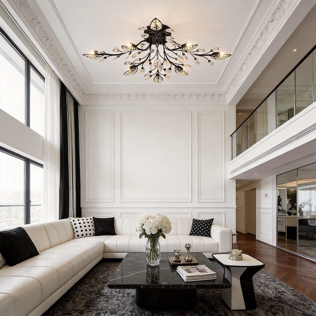 Modern Vintage Crystal LED Branch Chandelier