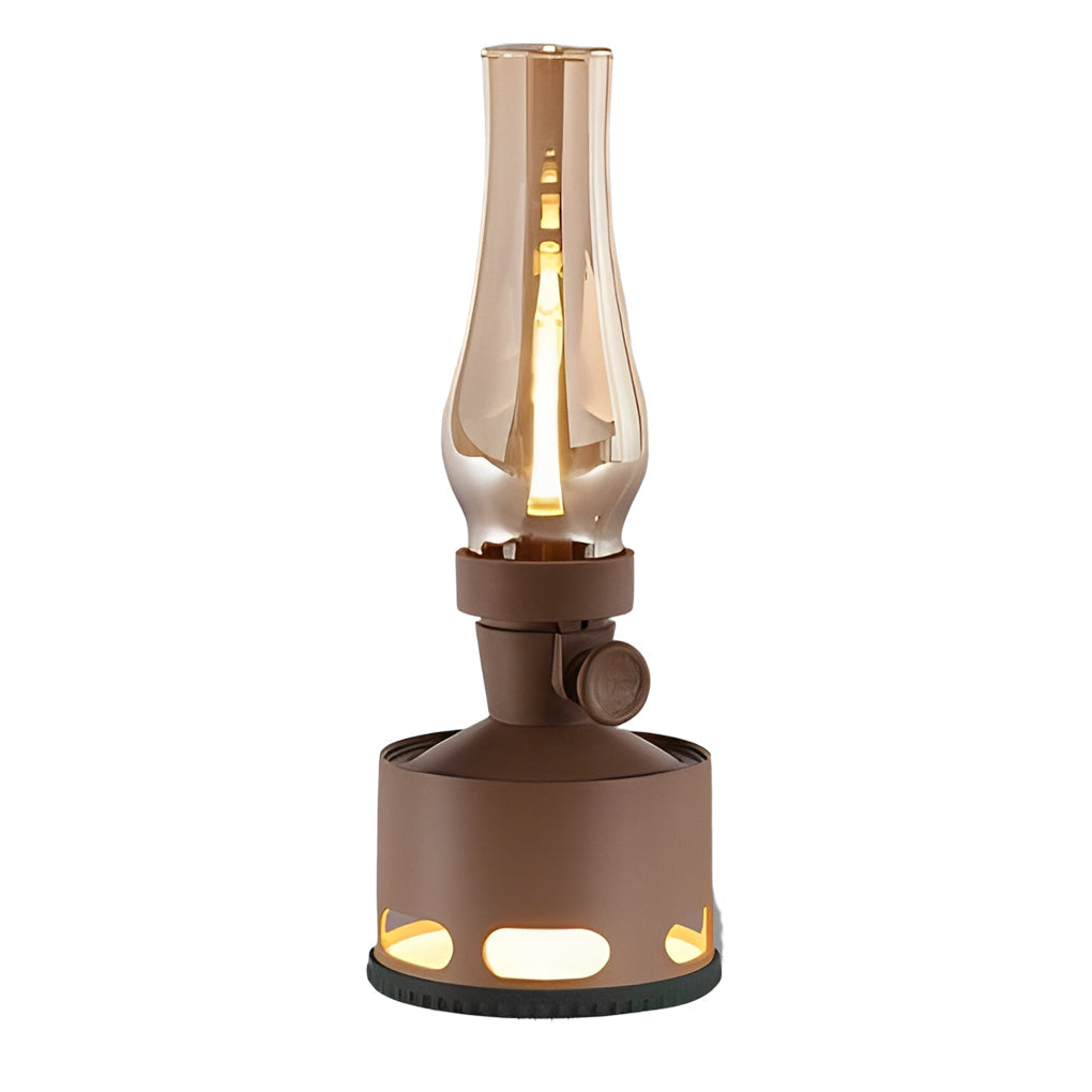 Contemporary LED Table Lamp with Kerosene Design - Battery Operated