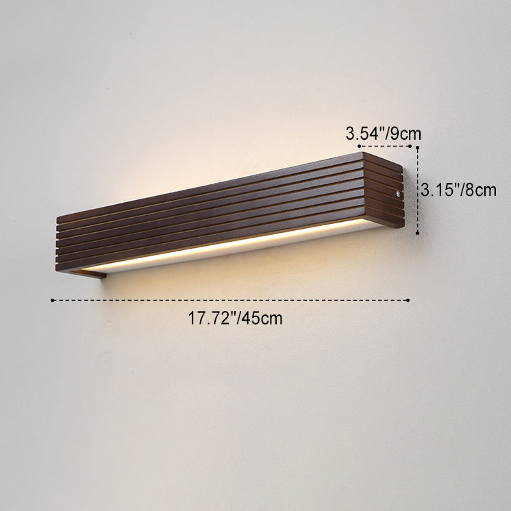 Striped Wood LED Vanity Sconce