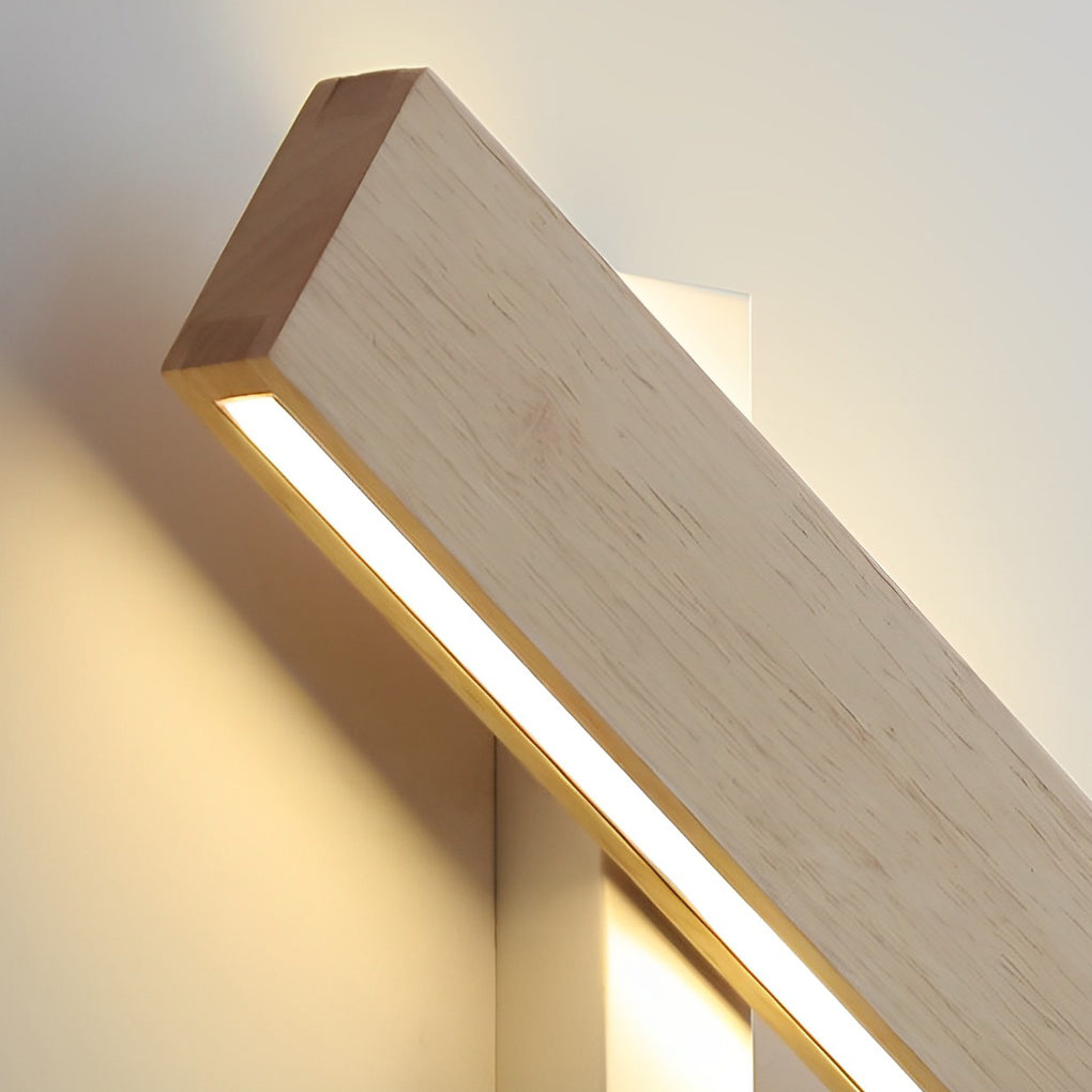 Rotatable Minimalist Rectangular Wood LED Wall Lamp