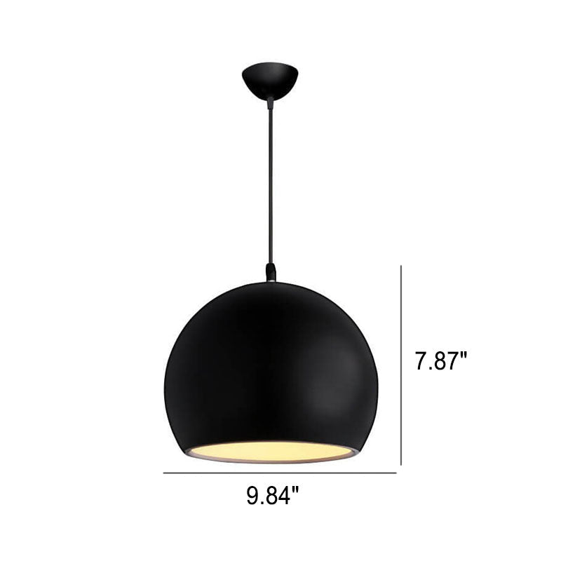 Contemporary Round Iron Pendant Light - Single Light, Solid Color