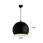 Contemporary Round Iron Pendant Light - Single Light, Solid Color