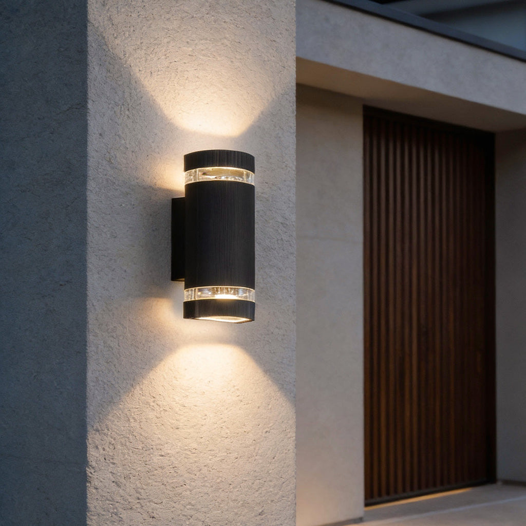 Black Waterproof Up and Down Outdoor Wall Sconce
